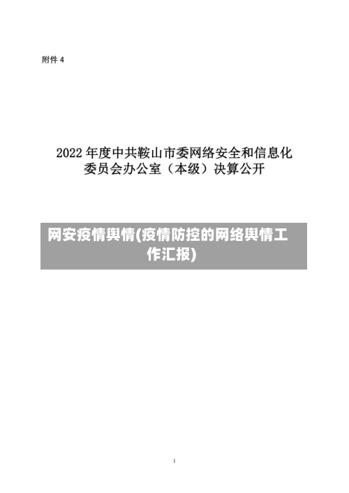 网安疫情舆情(疫情防控的网络舆情工作汇报)