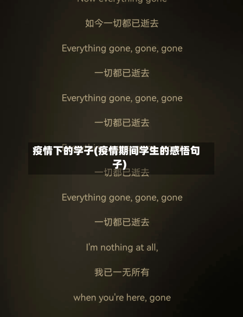 疫情下的学子(疫情期间学生的感悟句子)