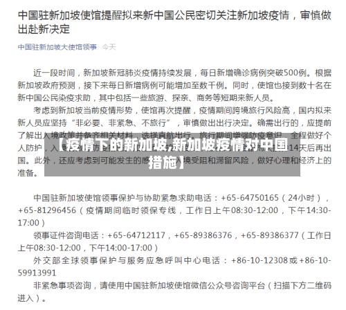 【疫情下的新加坡,新加坡疫情对中国措施】-第2张图片