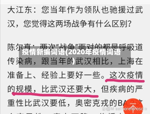 疫情新编词语(2020年疫情词语)-第3张图片