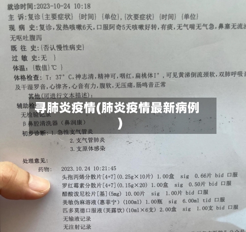 寻肺炎疫情(肺炎疫情最新病例)-第2张图片